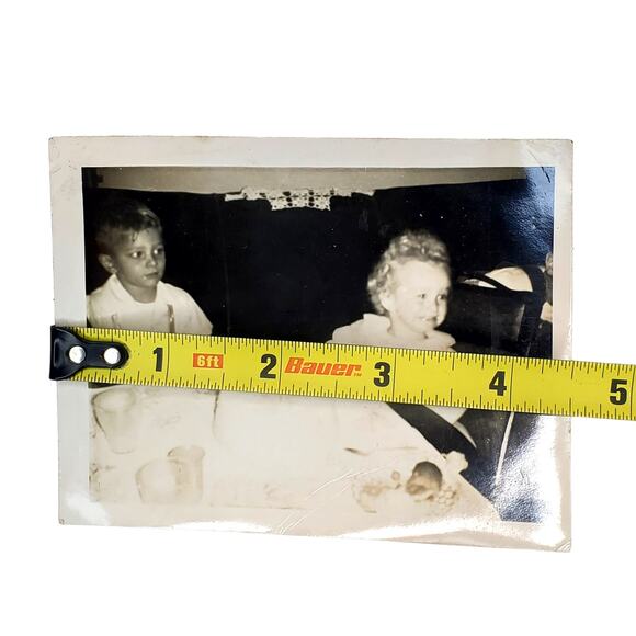 Vtg Baby Crying on First Birthday Monochrome Photography Found Snapshot B&W - Picture 4 of 4